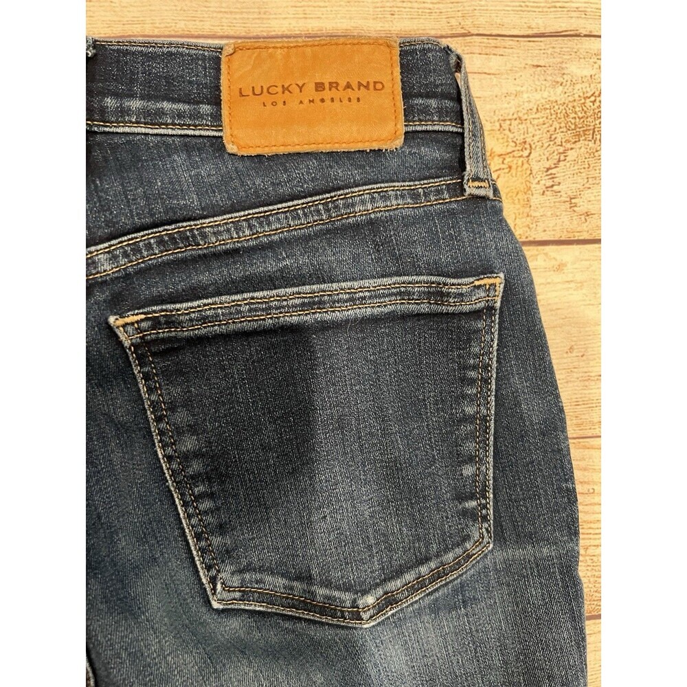Lucky Brand Mid Rise Ava Skinny Womens Jeans Blue Size 4 27 Cut Ankle - Picture 6 of 11